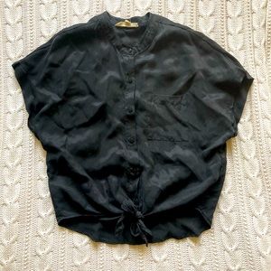 Tie Front Boutique Silky Blouse